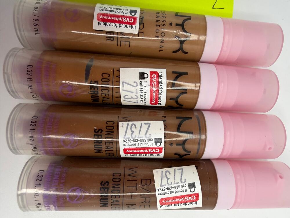 NYX Bare With Me Concealer Serum Lot 4 Sand Deep Golden Camel Mocha 0.32oz